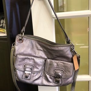 Boho silver coach bag